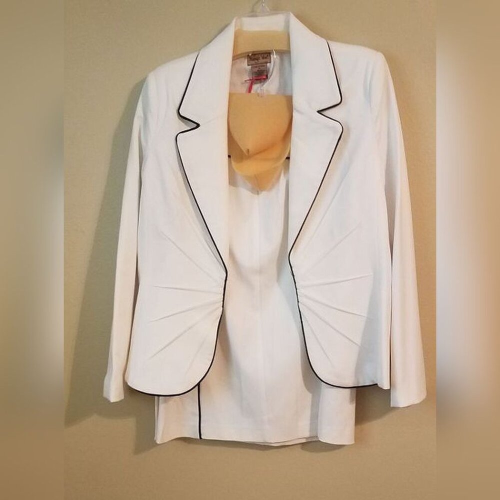 Midnight Velvet Black and White Dress 2 Piece Women's Suit
